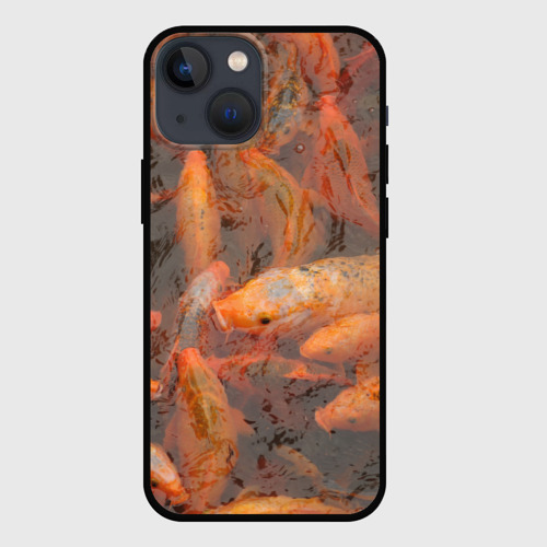 Чехол для iPhone 13 mini с принтом Рыба кои под водой, вид спереди #2