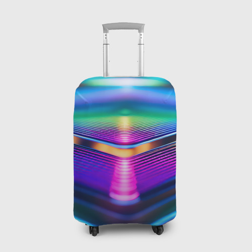 Чехол для чемодана 3D Неоновые линии платформы, цвет 3D печать