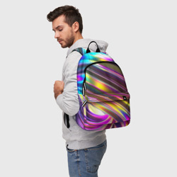 Рюкзак 3D Неоновый скрученный металл разноцветный - фото 2
