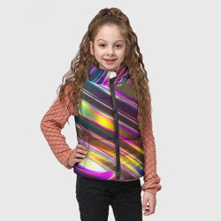Детский жилет утепленный 3D Неоновый скрученный металл разноцветный - фото 2