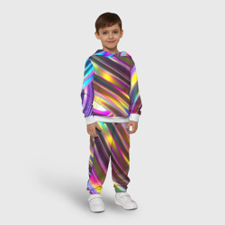 Детский костюм с толстовкой 3D Неоновый скрученный металл разноцветный - фото 2
