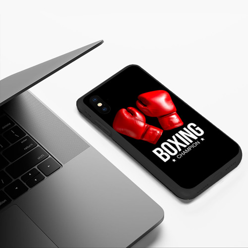 Чехол для iPhone XS Max матовый Boxing Champion , цвет черный - фото 5