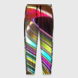 Мужские брюки 3D Неоновый крученный металл разноцветный
