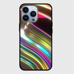Чехол для iPhone 13 Pro Неоновый крученный металл разноцветный