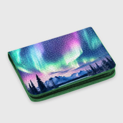 Картхолдер с принтом Северное сияние на природе ai art