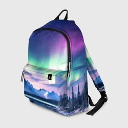Рюкзак 3D Северное сияние на природе ai art