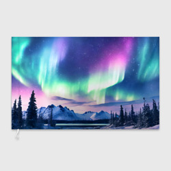 Флаг 3D Северное сияние на природе ai art