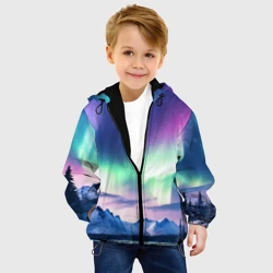 Детская куртка 3D Северное сияние на природе ai art - фото 2