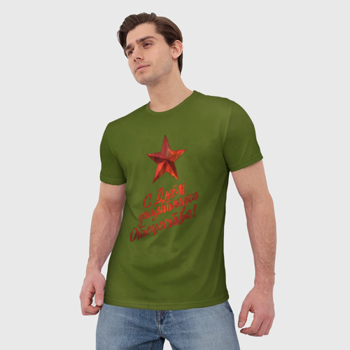 Мужская футболка 3D Защитнику Отечества, цвет 3D печать - фото 3