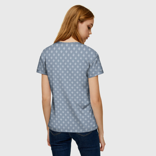 Женская футболка 3D с принтом Цветущая поляна, вид сзади #2