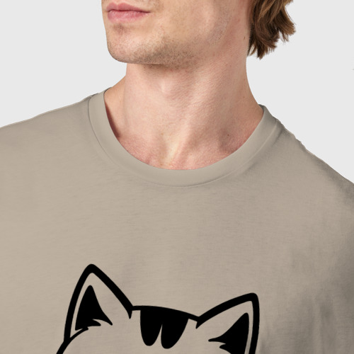 Мужская футболка хлопок с принтом MoMo - ты не хочешь меня понять кот, фото #4