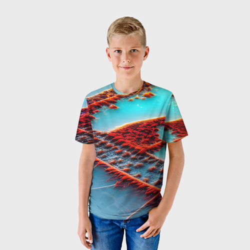Детская футболка 3D Крыло стрекозы крупная текстура, цвет 3D печать - фото 3