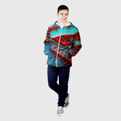 Мужская куртка 3D Крыло стрекозы крупная текстура - фото 2