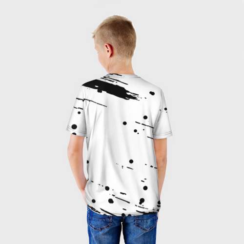 Детская футболка 3D ЪУЪ съука текстура черный, цвет 3D печать - фото 4