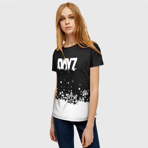Женская футболка 3D Dayz снежинки, цвет 3D печать - фото 3
