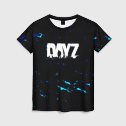 Женская футболка 3D Dayz текстура краски голубые