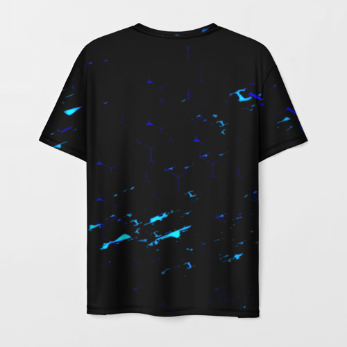 Мужская футболка 3D Dayz текстура краски голубые, цвет 3D печать - фото 2