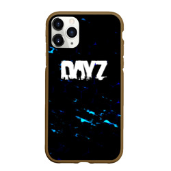 Чехол для iPhone 11 Pro Max матовый Dayz текстура краски голубые