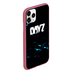 Чехол для iPhone 11 Pro Max матовый Dayz текстура краски голубые - фото 2