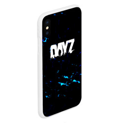 Чехол для iPhone XS Max матовый Dayz текстура краски голубые - фото 2