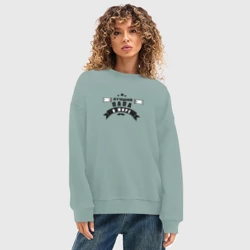 Женский свитшот oversize без начеса хлопок Папа самый лучший в мире - фото 2