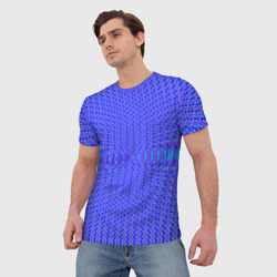 Мужская футболка 3D Волнистый неоновый с эффектом - фото 2