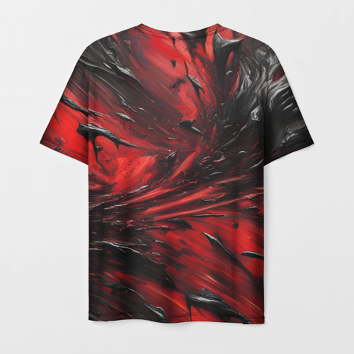 Мужская футболка 3D Чёрная и красная субстанция, цвет 3D печать - фото 2