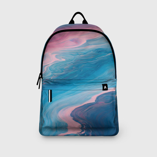Рюкзак 3D с принтом Смешение розовой и голубой воды, вид сбоку #3
