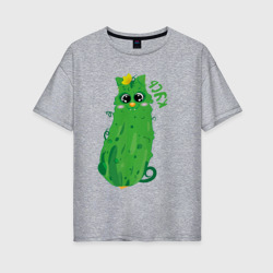 Котогурчик девочка – Женская футболка хлопок Oversize с принтом купить со скидкой в -16%