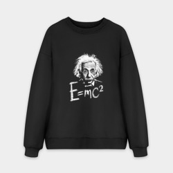 Мужской свитшот oversize без начеса хлопок Альберт Эйнштейн с формулой относительности