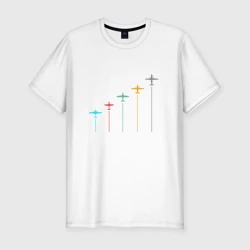 Мужская футболка хлопок Slim 5 самолётов ЦВЕТ 1