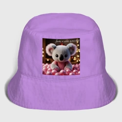 Мужская панама хлопок Игрушечная коала  и надпись: зато я очень красивый