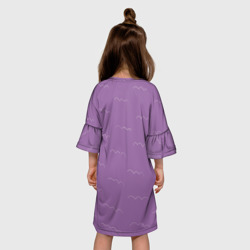 Платье с принтом Русалка Влада именная для ребенка, вид на модели сзади №2. Цвет основы: белый