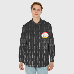 Мужская рубашка oversize 3D Осетия Алания герб на спине - фото 2