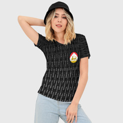 Женская футболка 3D Slim Осетия Алания герб на спине - фото 2