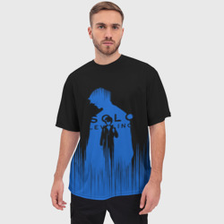 Мужская футболка oversize 3D Sung Jin Woo blue Shadow - фото 2