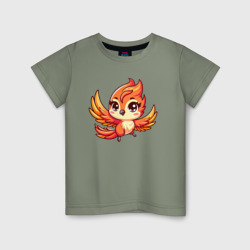 Милый мультяшный феникс – Детская футболка хлопок с принтом купить со скидкой в -20%