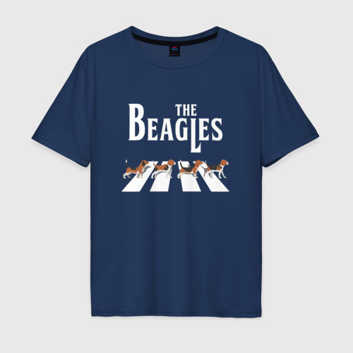Мужская футболка хлопок Oversize с принтом Бигли The Beatles пародия, вид спереди #2