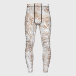 Текстура белого меха – Мужские тайтсы 3D с принтом купить