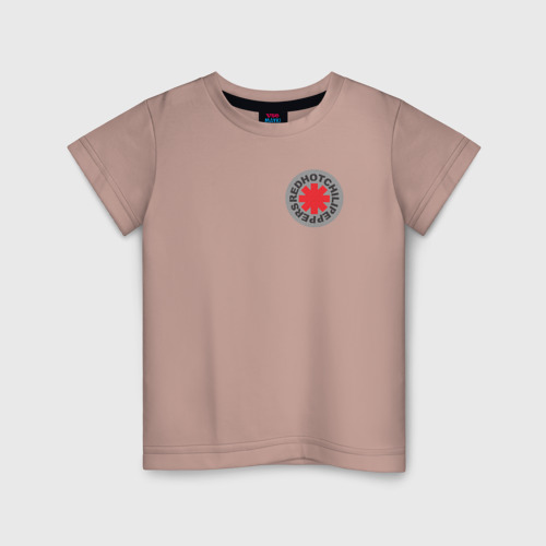Детская футболка хлопок с принтом Red Hot Chili Peppers эмблема, вид спереди #2