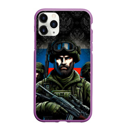 Чехол для iPhone 11 Pro Max матовый Русский   солдат