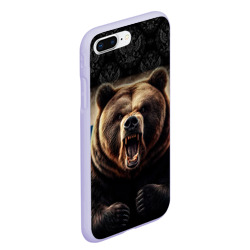 Чехол для iPhone 7Plus/8 Plus матовый Агрессивный медведь России патриот - фото 2