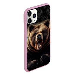 Чехол для iPhone 11 Pro Max матовый Агрессивный медведь России патриот - фото 2