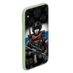 Чехол для iPhone XS Max матовый Солдат  России - фото 2