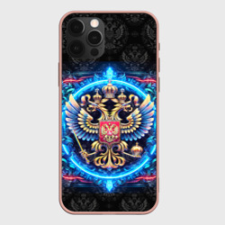 Яркий неоновый герб России – Чехол для iPhone 12 Pro Max с принтом купить