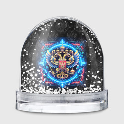 Игрушка Снежный шар Яркий неоновый герб России
