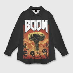 Женская рубашка oversize 3D Boom - Doom