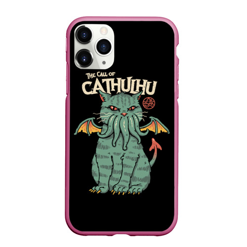 Чехол для iPhone 11 Pro матовый The call of cathulhu, цвет малиновый