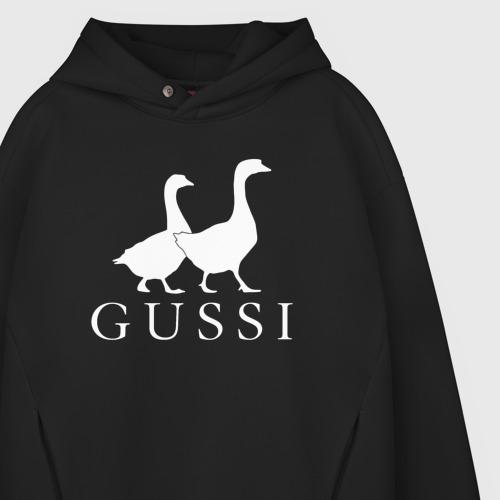 Мужское худи Oversize хлопок Gussi goose, цвет черный - фото 4