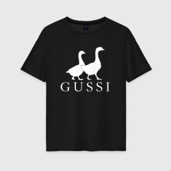 Женская футболка хлопок Oversize Gussi goose